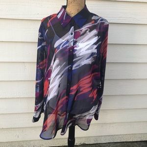 Liz Baker colorful overtop Size 2X